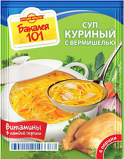 Суп куриный с вермишелью 60г:
